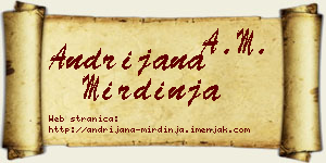 Andrijana Mirdinja vizit kartica
